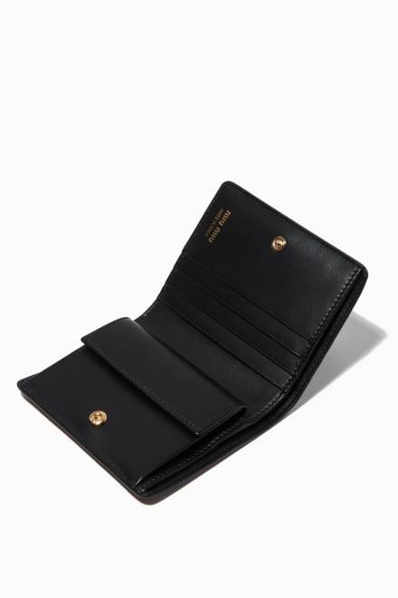hover state of Small Wallet in Croc-embossed Leather   