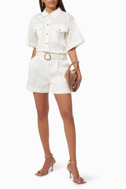 hover state of Arie Romper in Linen 