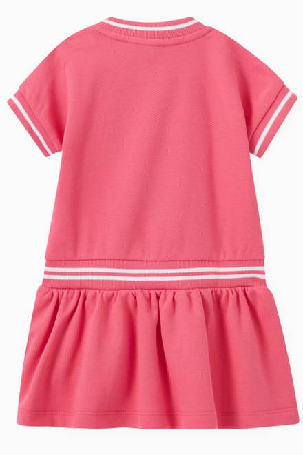 hover state of Embroidered Teddy & Logo Dress in Cotton