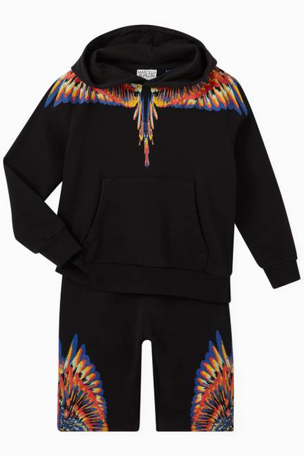 hover state of Wing Pattern Hoodie in Cotton Blend