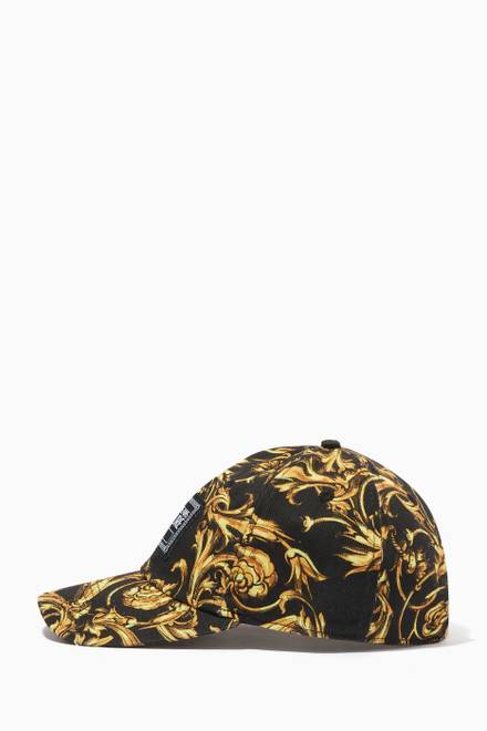 hover state of Baroque Logo Baseball Cap in Cotton  
