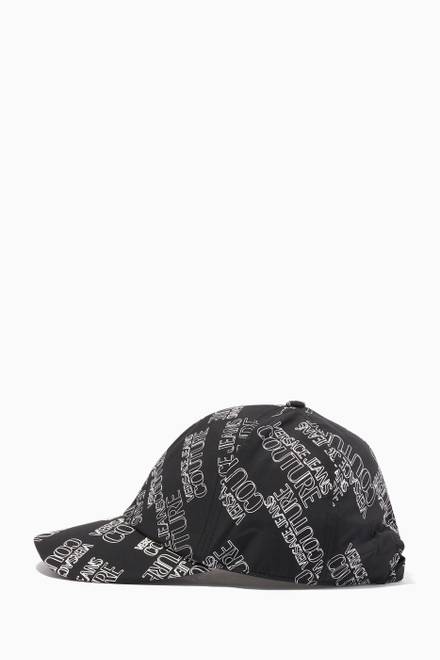hover state of Allover Logo Embroidered Baseball Cap in Nylon