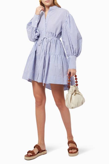 hover state of Balloon Sleeve Tiered Mini Dress   
