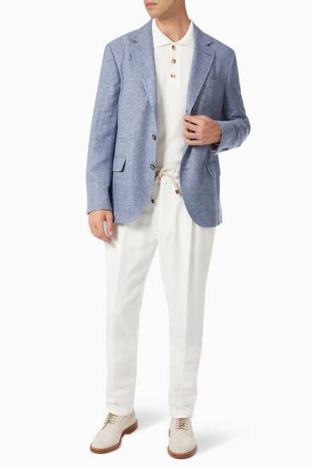 hover state of Button Blazer in Linen  