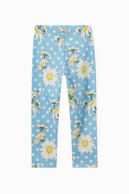 hover state of Daisy Polka Dot Print Leggings in Cotton Jersey 
