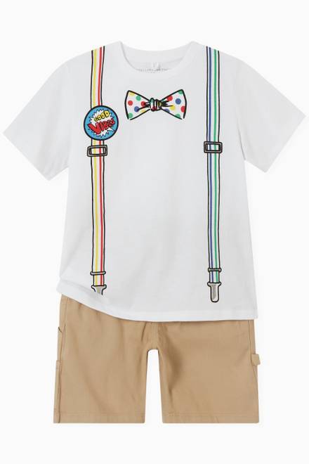 hover state of Bow & Suspenders Print T-shirt in Cotton