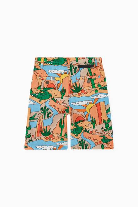 hover state of Graphic Print Organic Cotton Shorts  