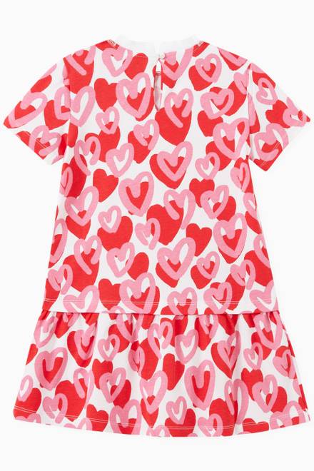 hover state of Heart Print T-Shirt Dress in Sustainable Cotton 