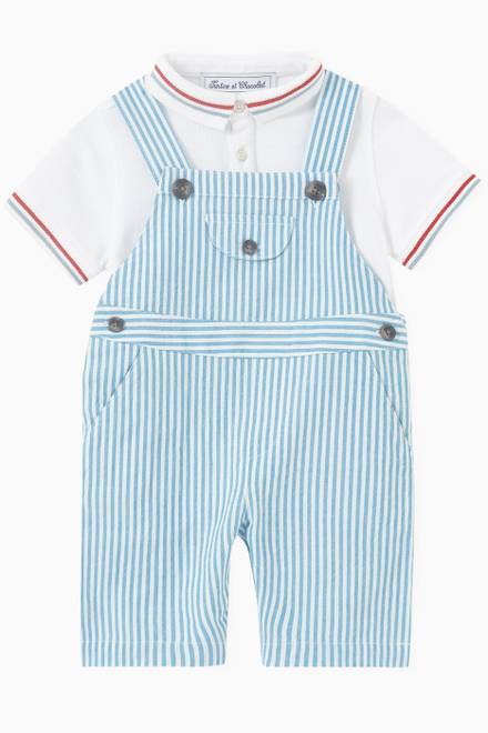 hover state of Striped Dungarees in Seersucker 