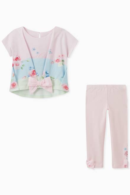 hover state of Butterfly Bow Top and Leggings Set in Cotton