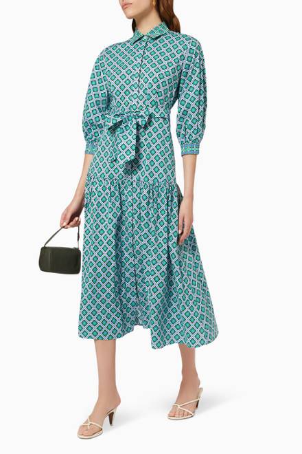 hover state of Kaya Shirt Dress in Stretch Cotton 