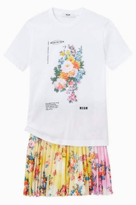 hover state of Floral Print T-shirt in Cotton  