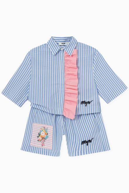 hover state of Frill & Stripe Shirt in Cotton