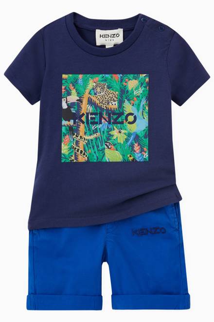 hover state of Jungle Print T-Shirt in Organic Cotton 