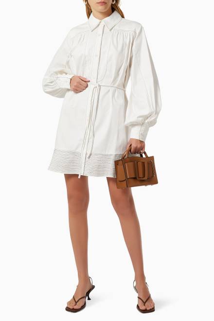 hover state of Revered Shirt Dress in Cotton 