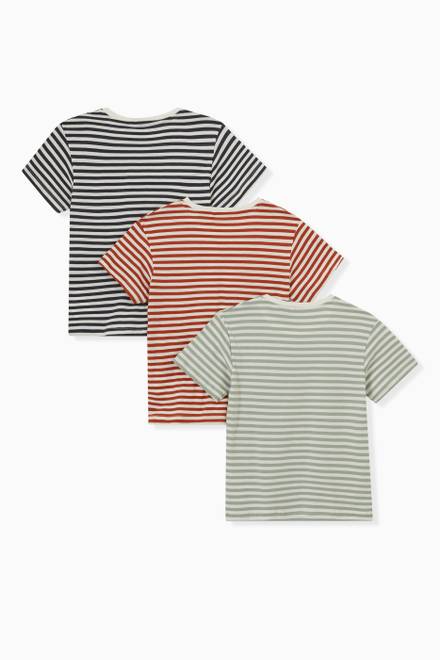 hover state of 3-Pack Striped T-shirt in Cotton