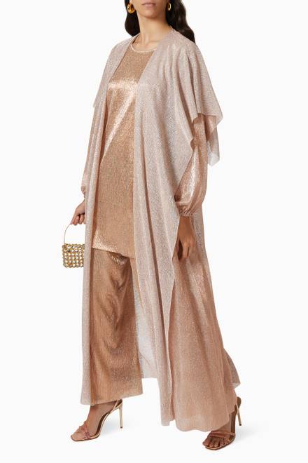 hover state of Metallic Abaya, Top & Pant Set  