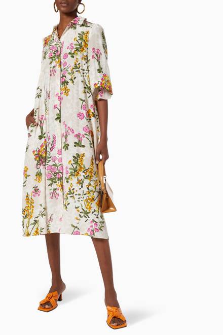 hover state of Shirt Dress in Silk Crepe De Chine   