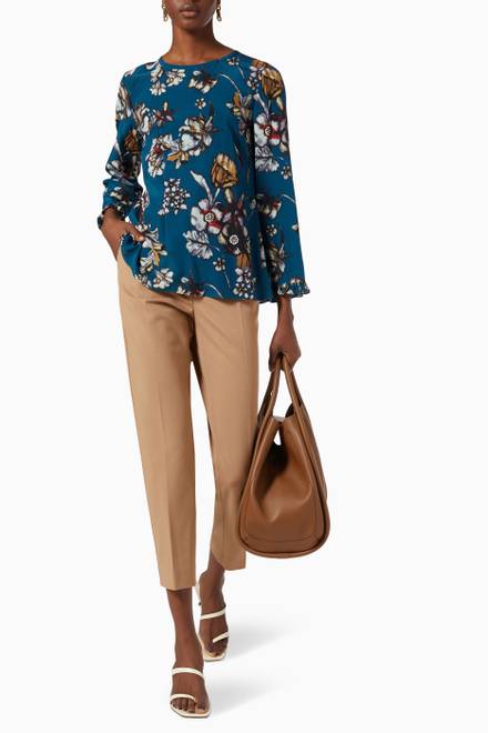 hover state of Printed Blouse in Silk Crepe De Chine  