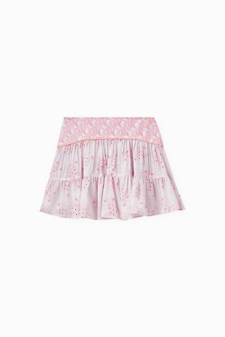 hover state of Floral Print Tiered Skirt    