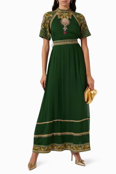 hover state of Embellished Maxi Dress in Georgette  