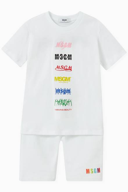 hover state of Multi-Logo T-Shirt in Cotton  