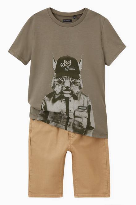 hover state of Lynx Cap Image T-shirt in Organic Cotton