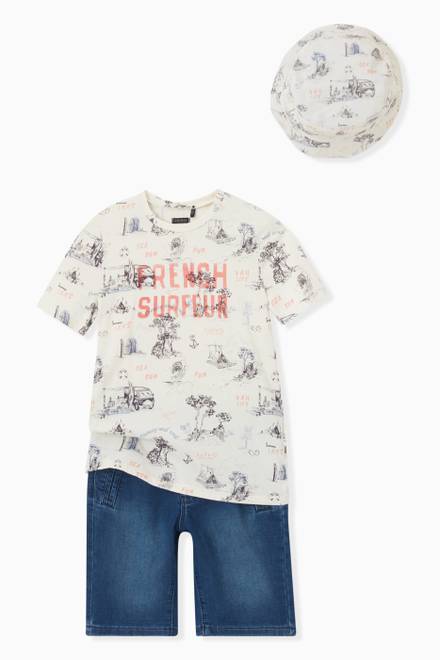 hover state of Toile de Jouy Print T-Shirt in Organic Cotton  