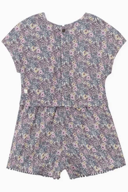 hover state of Plant Print Ecovero® Playsuit in Viscose  