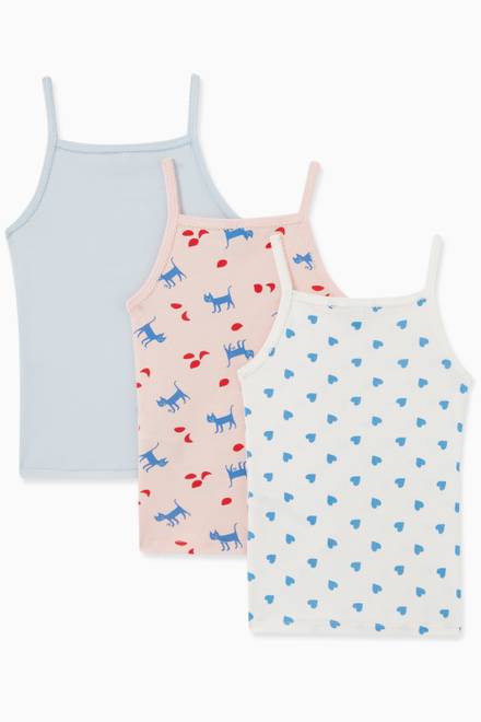 hover state of Cat and Hearts Suspender Shirts in Cotton, Set of 3