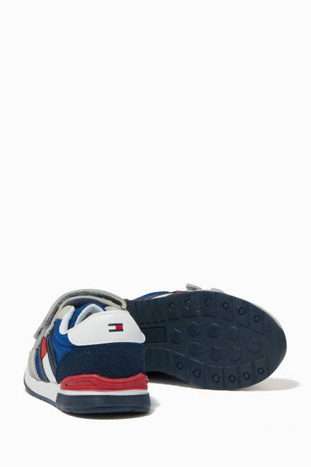 hover state of Colourblock Velcro Sneakers in Faux Leather & Fabric