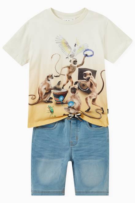 hover state of Dancing Monkeys T-Shirt in Organic Cotton 