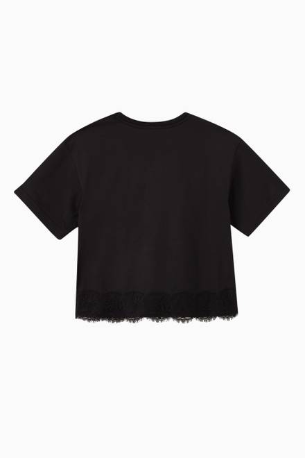 hover state of Lace Logo T-shirt in Cotton