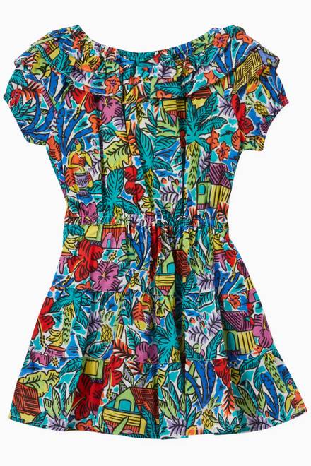 hover state of Dalena Tropical Print Dress in Cotton 
