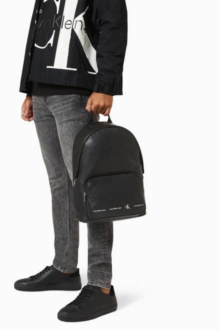 hover state of Round Backpack in Faux Leather 