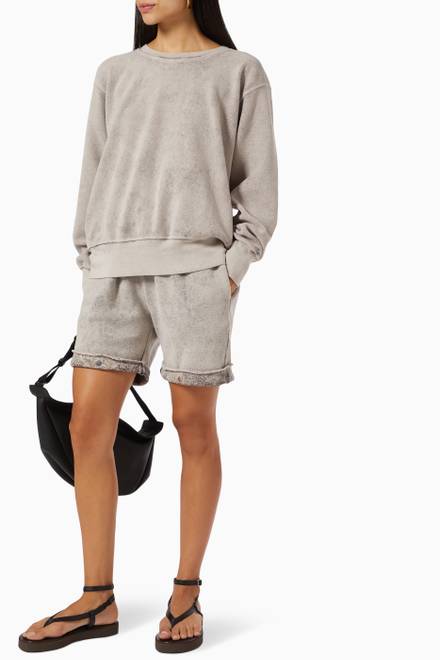 hover state of Snap Front Shorts in Heavyweight Cotton Fleece       