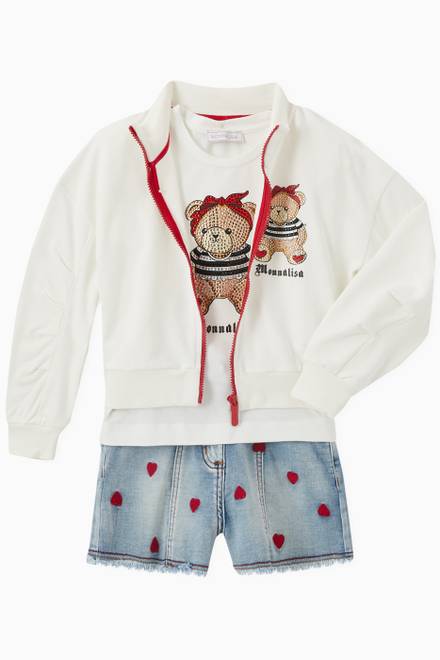 hover state of Teddy Print Sweatshirt in Cotton