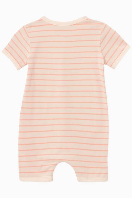 hover state of Contrast Pocket Striped Romper in Cotton 