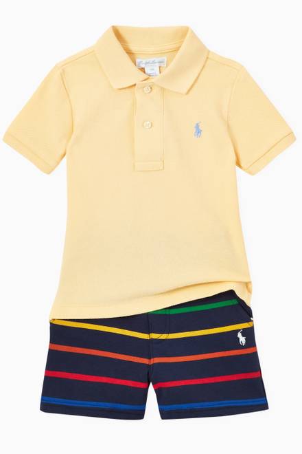 hover state of Multi Striped Shorts in Cotton Fleece