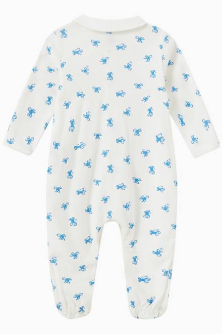 hover state of Monkey Print Sleeping Suit in Organic Cotton 