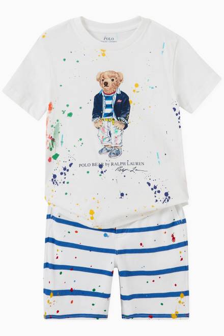 hover state of Paint Splatter Bear T-shirt in Cotton Jersey  