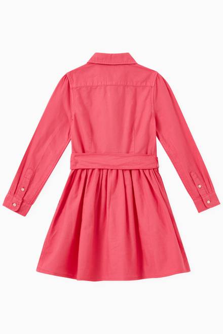 hover state of Oxford Belted Dress in Cotton 