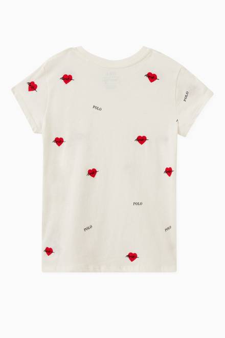 hover state of Embroidered Heart T-shirt in Jersey