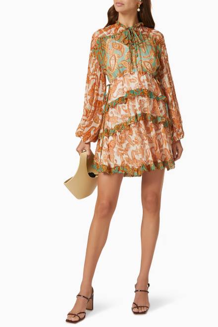 hover state of Tuscany Long Sleeve Mini Dress in Viscose 