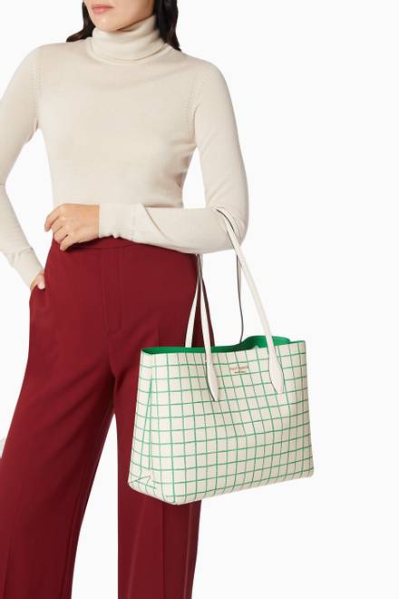 hover state of All Day Large Tote Bag in Tennis Check PVC 