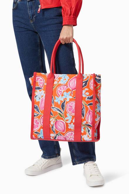 hover state of Serrata Floral Handbag in Canvas 