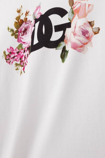 hover state of Floral Logo T-shirt in Cotton