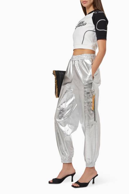 hover state of Metallic Trousers in Recycled Fabric 