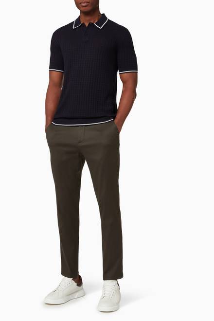hover state of Pitfeld Polo Shirt in Viscose Blend Knit 