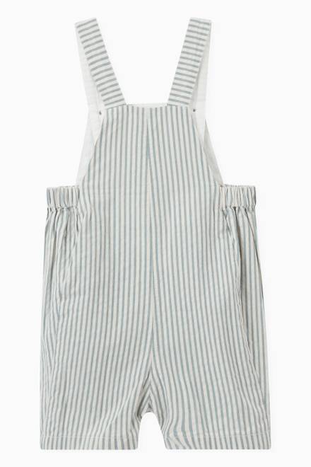 hover state of Striped Dungaree Shorts in Cotton